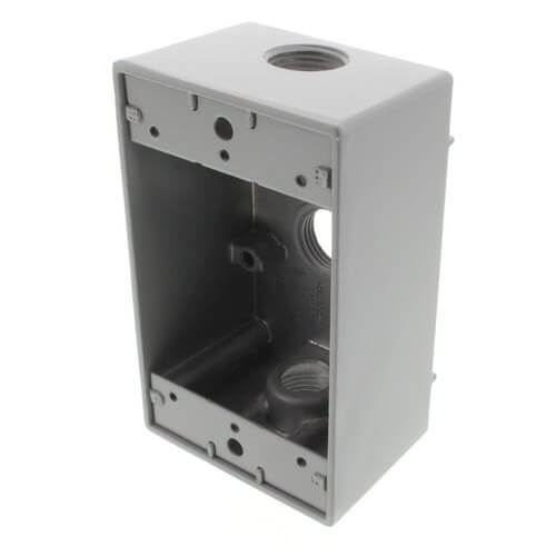 Single Gang 1/2" 3 Holes Weather Proof Box (Gray)