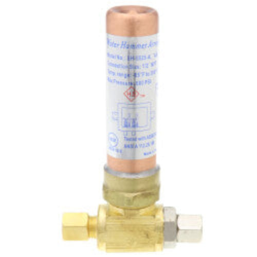 Water Hammer Arrestor - 1/4" O.D. Compression x 1/4" O.D. Female Compression Tee (Lead Free)