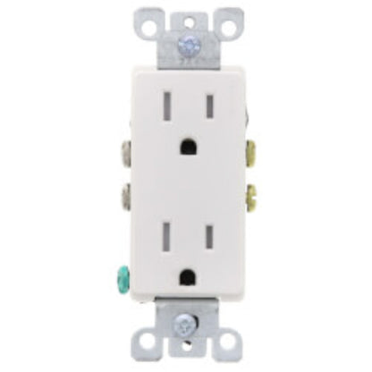 Decora Tamper Resistant Duplex Receptacle w/ Quickwire & Grounding, NEMA 5-15R - White (15A, 125V)