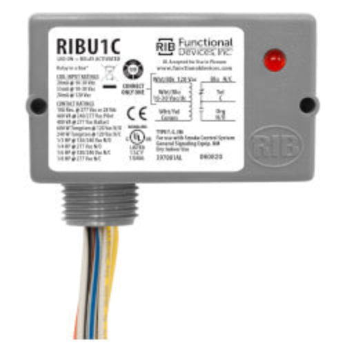 Enclosed Pilot Relay, 10 Amp, SPDT w/ 10-30 Vac/DC/120 Vac Coil