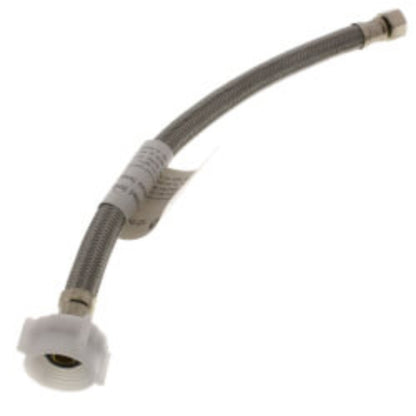 12" Braided Stainless Steel Hose Toilet Connector (3/8" Compression x 7/8" Ballcock)
