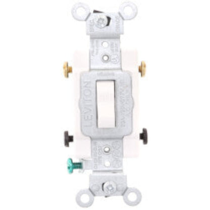 Double Pole Side Wired Switch, 20 Amp, Commercial - White (120/277V)
