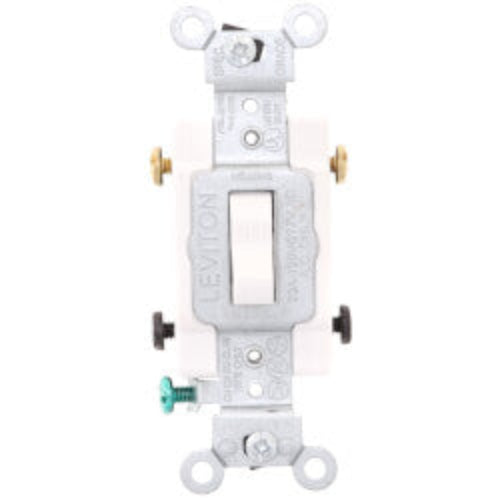 Double Pole Side Wired Switch, 20 Amp, Commercial - White (120/277V)
