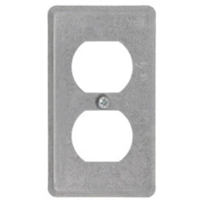 4" x 2-1/8" x 1/4" Raised One-Gang Utility Box Cover w/ Duplex Flush Receptacle
