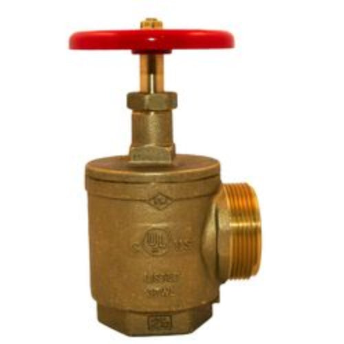 2-1/2" FNPT X MNST Angle Hose Valve (Rough Brass)