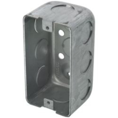 2" x 4" Drawn Handy Box, 1-7/8" Deep w/ 1/2" Concentric Knockouts