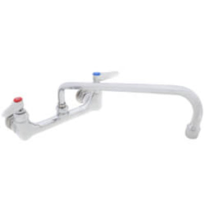 8" Wall Mount Double Pantry Mixing Faucet w/ Stream Regulator Outlet, 12" Swing Nozzle