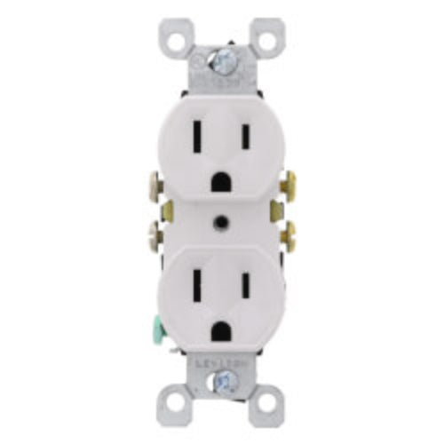 Duplex Receptacle w/ Quickwire, 15A, 5-15R - White (125V)