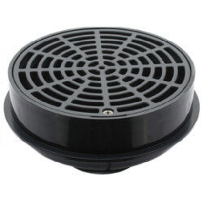 2" × 3" PVC QuadDrain Floor Drain w/ Round Polypro Strainer (Hub)