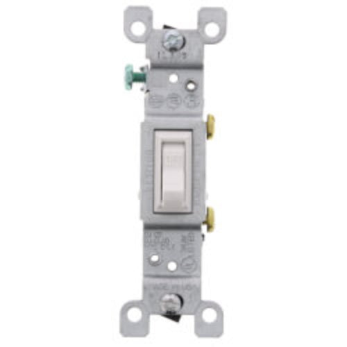 Single-Pole Grounding Toggle Light Switch - White (120V)