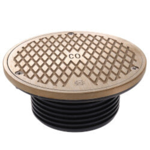 4" FinishLine Adjustable Cleanout Ductile Iron No Hub Floor Drain w/ Nickel Bronze
