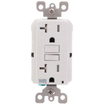 Self-test SmartlockPro Slim Tamper/Weather Resistant GFCI Receptacle, 20A, NEMA 5-20R - White (125V)