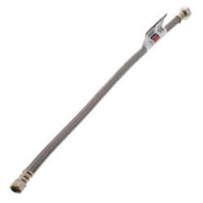 PRO1F20 20" Braided Stainless Steel Hose Faucet Connector (3/8" Compression x 1/2" FIP)