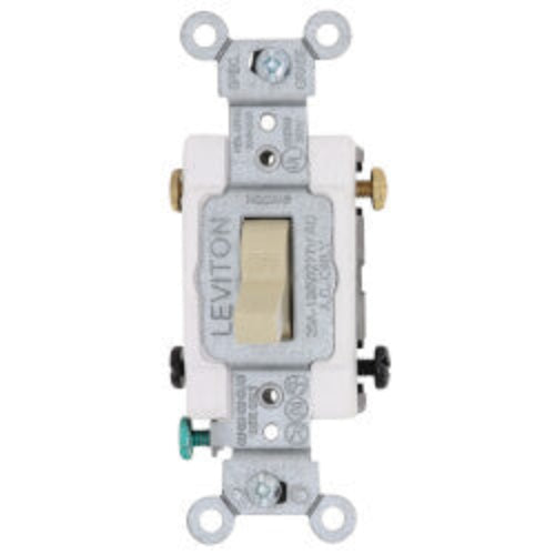 Double Pole Side Wired Switch, 20 Amp, Commercial - Ivory (120/277V)