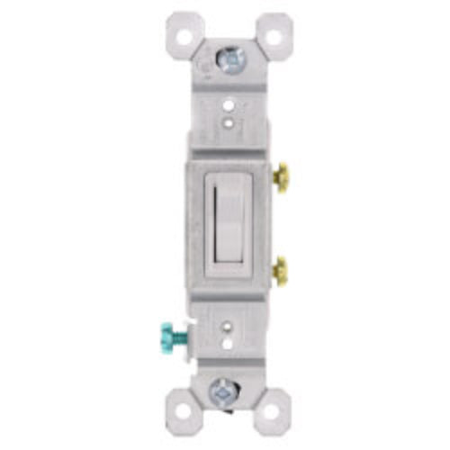 Single-Pole Grounding Toggle Switch, 15A - White (120V)