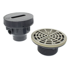 2" x 3" PVC FinishLine Adjustable Complete Assembly Floor Drain, Nickel Bronze Strainer w/ 5-1/2" Top (Hub)