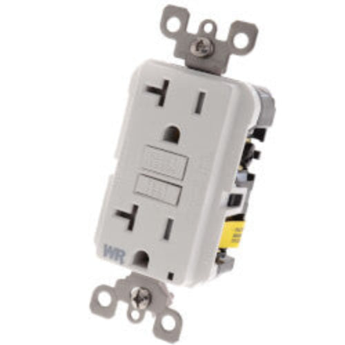 Self-test SmartlockPro Slim Tamper/Weather Resistant GFCI Receptacle, 20A, NEMA 5-20R - White (125V)