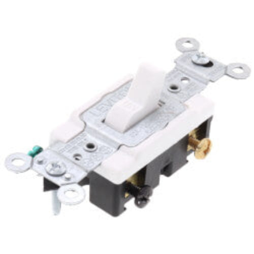 Double Pole Side Wired Switch, 20 Amp, Commercial - White (120/277V)