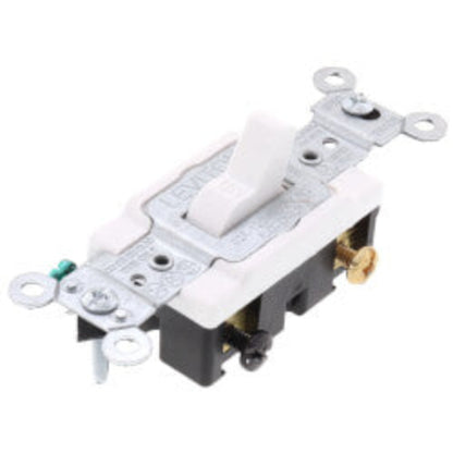 Double Pole Side Wired Switch, 20 Amp, Commercial - White (120/277V)