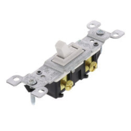 Single-Pole Grounding Toggle Light Switch - White (120V)