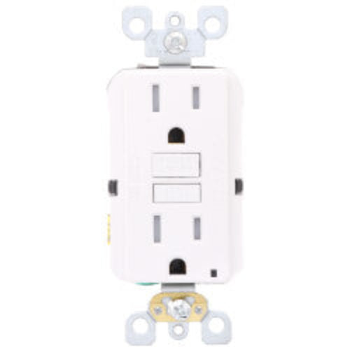 Self-test SmartlockPro Tamper Resistant GFCI Receptacle, 15A, NEMA 5-15R - White (125V)