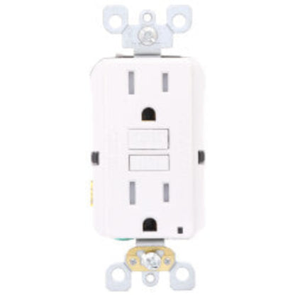 Self-test SmartlockPro Tamper Resistant GFCI Receptacle, 15A, NEMA 5-15R - White (125V)