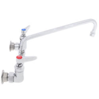 8" Wall Mount Double Pantry Mixing Faucet w/ Stream Regulator Outlet, 12" Swing Nozzle