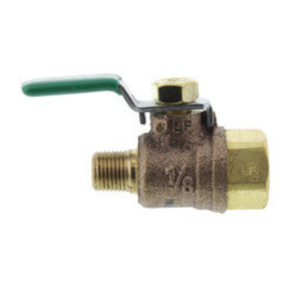 1/8" MNPT x 1/4" FNPT Test Cock, Ball Type with Handle (Lead-Free)
