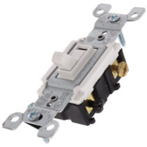 3-Way Framed Toggle Light Switch - White (120V)