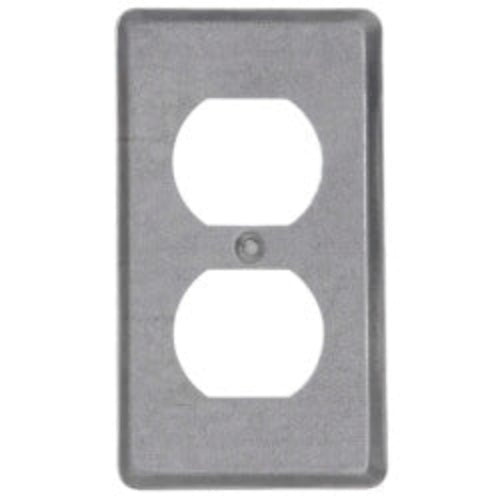 4" x 2-1/8" x 1/4" Raised One-Gang Utility Box Cover w/ Duplex Flush Receptacle
