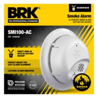 SMI100-AC Interconnectable Ion Smoke Alarm w/ Battery Backup