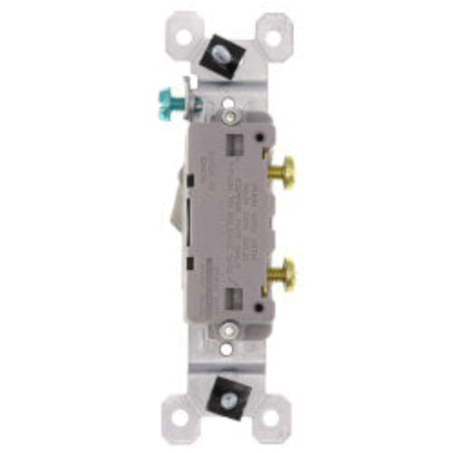 Single-Pole Grounding Toggle Switch, 15A - White (120V)