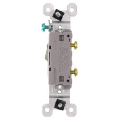 Single-Pole Grounding Toggle Switch, 15A - White (120V)