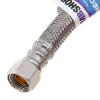 72" Braided Stainless Steel Dishwasher Connector w/ Garden Hose Elbow (3/8" x 3/8" Compression Thread)