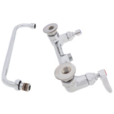 8" Wall Mount Double Pantry Mixing Faucet w/ Stream Regulator Outlet, 12" Swing Nozzle
