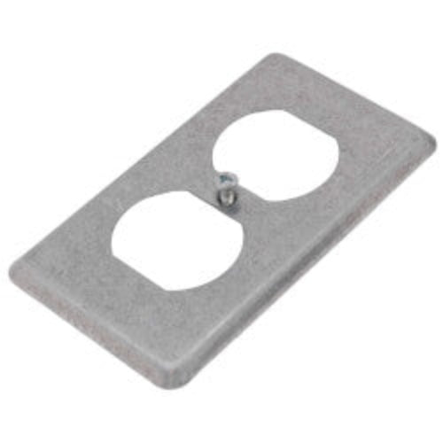 4" x 2-1/8" x 1/4" Raised One-Gang Utility Box Cover w/ Duplex Flush Receptacle