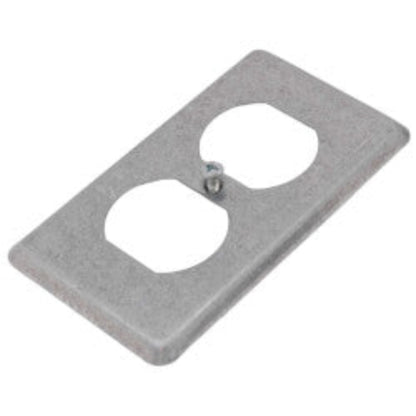 4" x 2-1/8" x 1/4" Raised One-Gang Utility Box Cover w/ Duplex Flush Receptacle