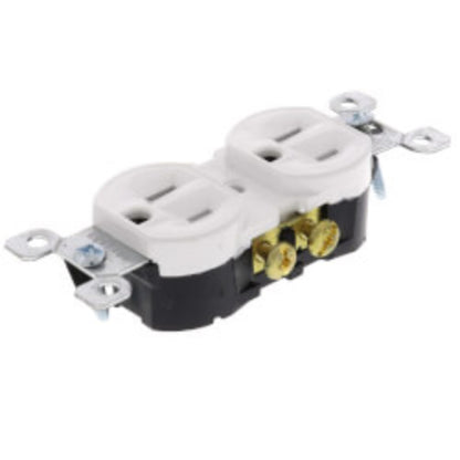 Duplex Receptacle w/ Quickwire, 15A, 5-15R - White (125V)