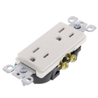 Decora Tamper Resistant Duplex Receptacle w/ Quickwire & Grounding, NEMA 5-15R - White (15A, 125V)