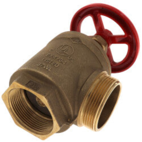 2-1/2" FNPT X MBCT Angle Hose Valve (Rough Brass)