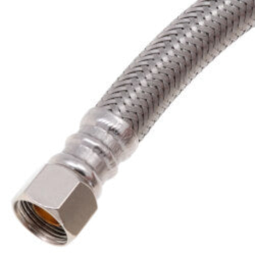 72" Braided Stainless Steel Dishwasher Connector w/ Garden Hose Elbow (3/8" x 3/8" Compression Thread)