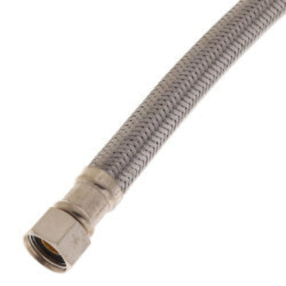 20" Braided Stainless Steel Hose Faucet Connector (3/8" Compression x 1/2" FIP)