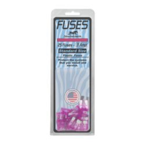 Fuses - Standard Size Plastic, 3 Amp (Pack of 25)