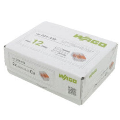 2-Conductor Compact Splicing Lever Nut Connector, 24-12 AWG (Box of 100)