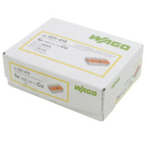 5-Conductor Compact Splicing Lever Nut Connector, 24-12 AWG (Box of 25)