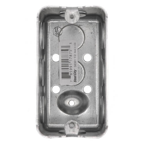 4" x 2-1/8" x 1-7/8" Single-Gang Utility Box w/ 1/2" Knockouts