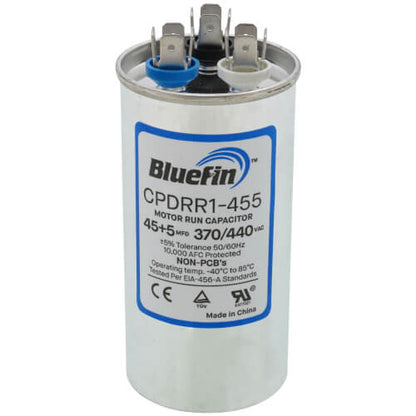 45/5 MFD Round Dual Motor Run Capacitor (440/370V)