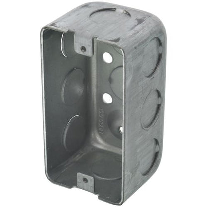 2" x 4" Drawn Handy Box, 1-7/8" Deep w/ 1/2" Concentric Knockouts