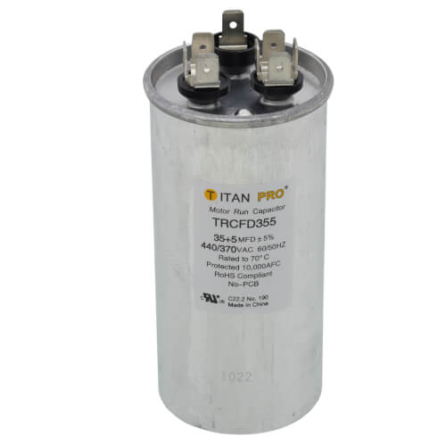 35/5 MFD Round Dual Motor Run Capacitor (440/370V)