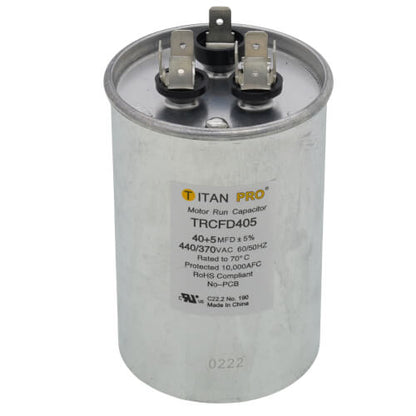 40/5 MFD Round Dual Motor Run Capacitor (440/370V)